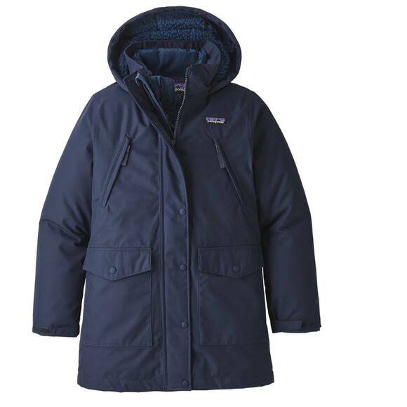 Patagonia Parka Jacket Girls Black Size Large Snow Rain Wind - Picture 1 of 10